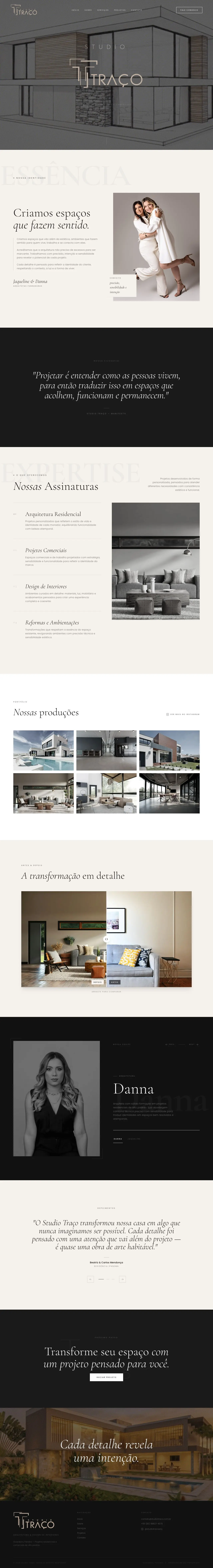 Site do Studio Traço, escritório de arquitetura e interiores, desenvolvido pela Pensyn Tech